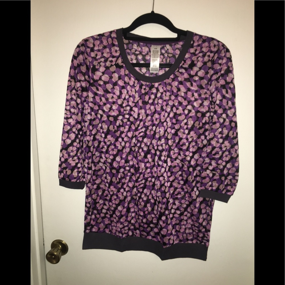 Purple Pink and Dark Gray Sheer Top Medium